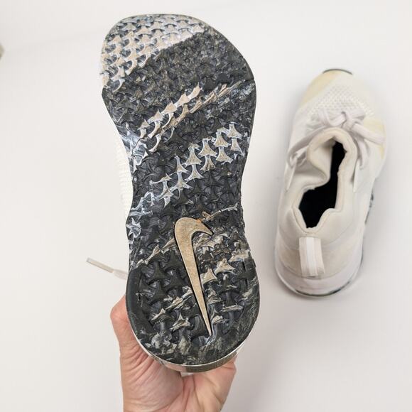 Nike Women's Metcon Flyknit White & Black Athletic Sneakers Size 6.5 - Picture 7 of 8